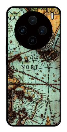 Map Design Metal Mobile Case for Vivo X100 5G