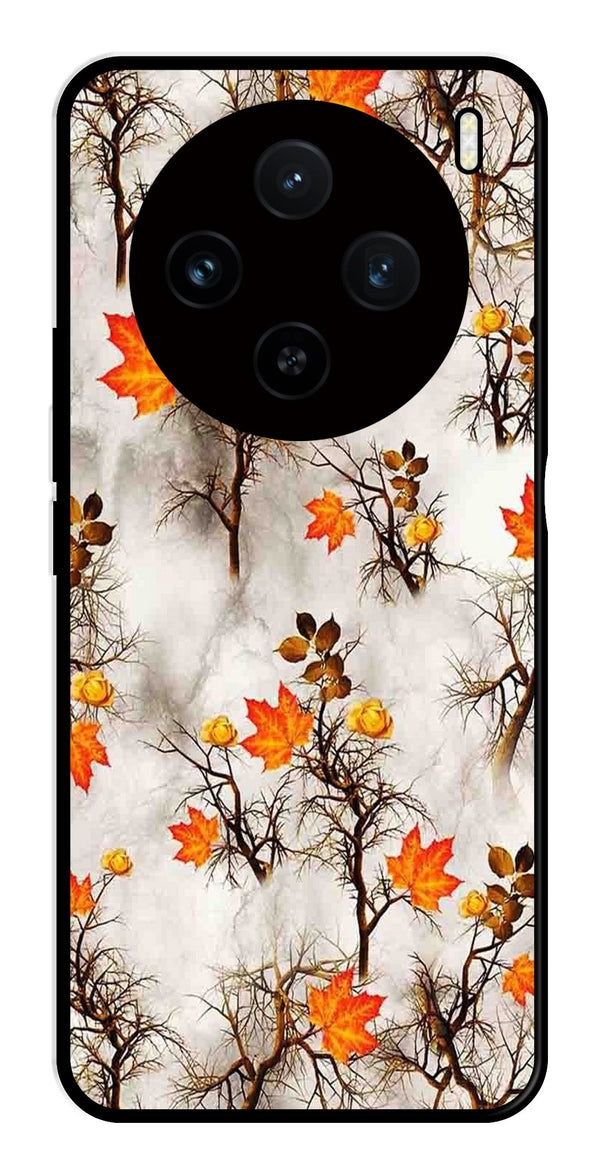 Autumn leaves Metal Mobile Case for Vivo X100 5G   (Design No -55)