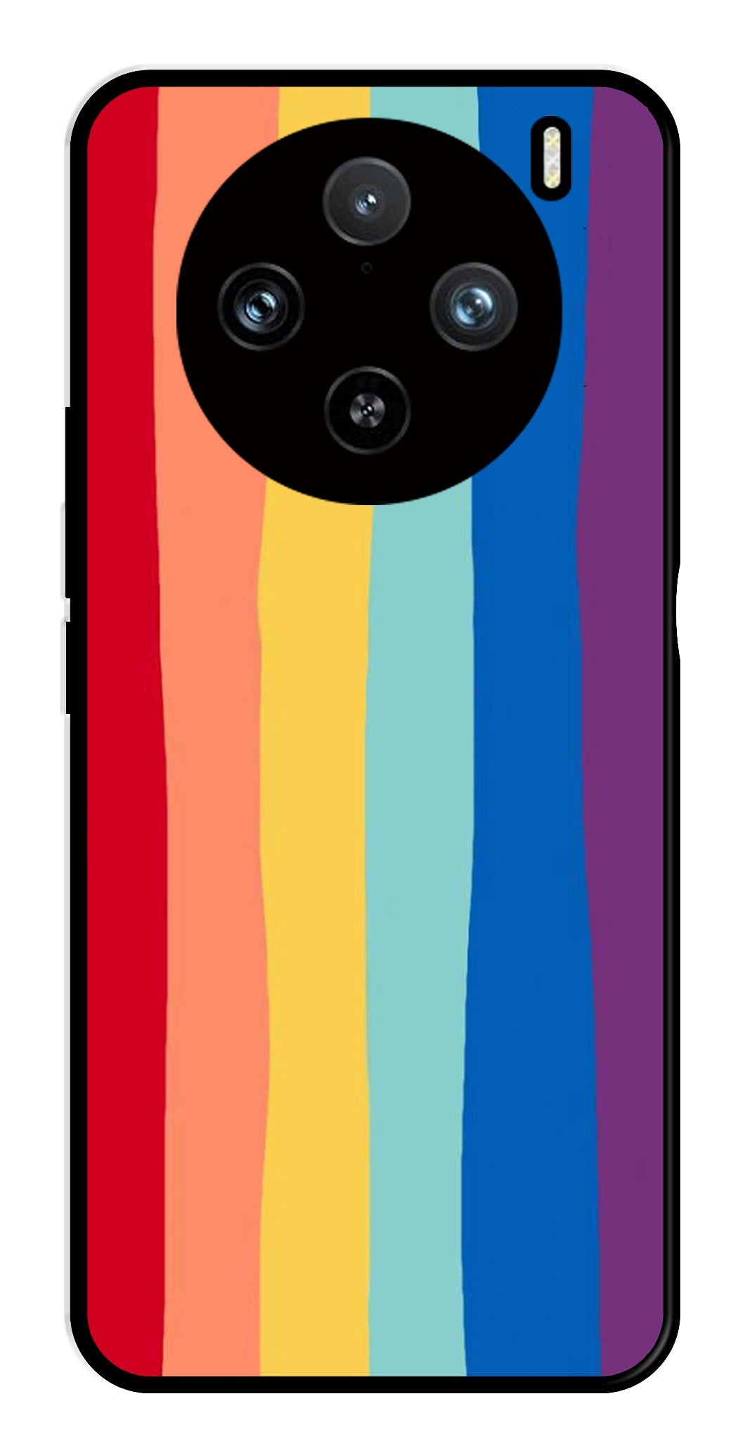 Rainbow MultiColor Metal Mobile Case for Vivo X100 Pro 5G   (Design No -03)