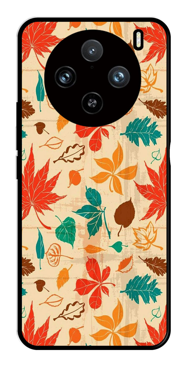 Leafs Design Metal Mobile Case for Vivo X100 Pro 5G   (Design No -14)