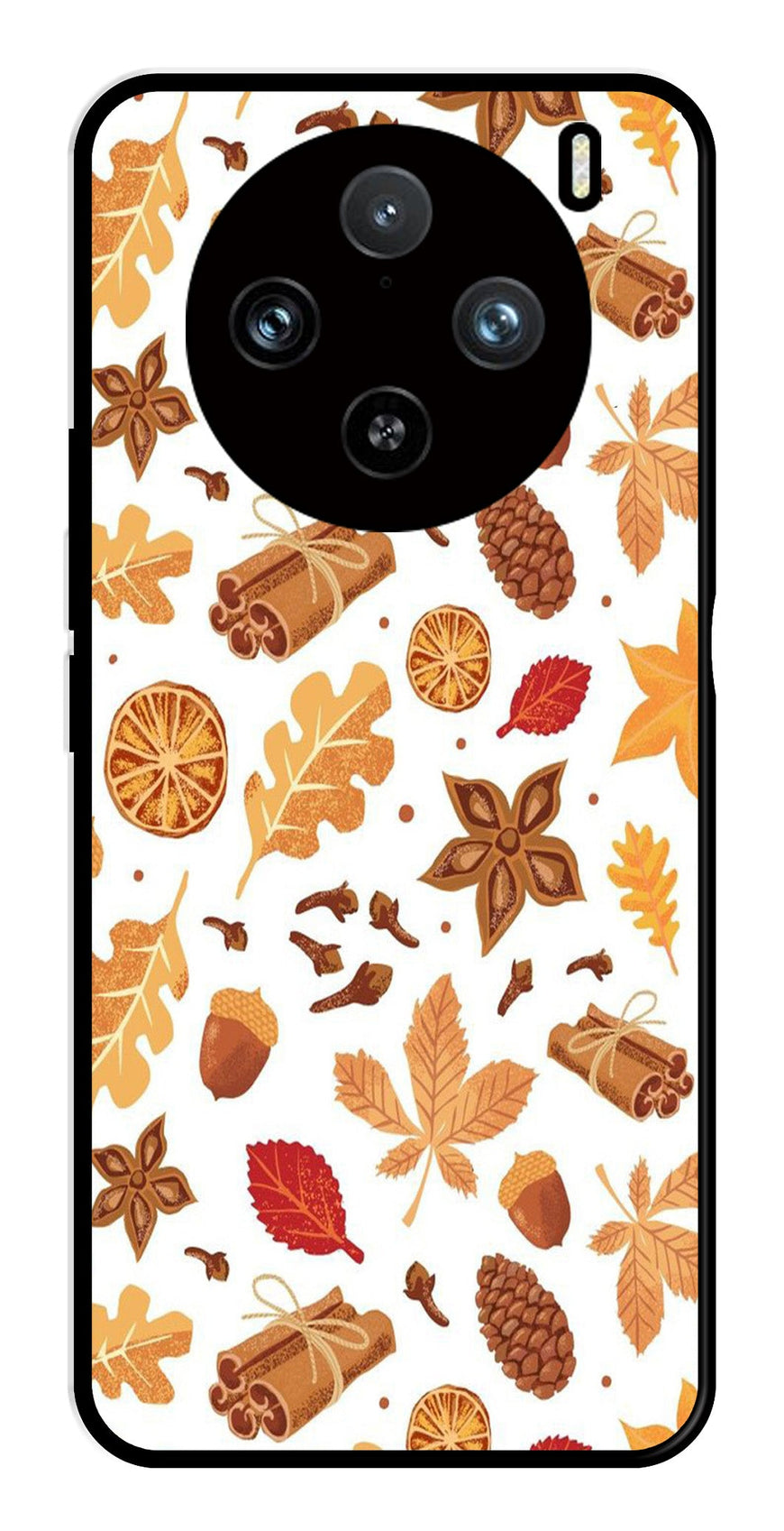 Autumn Leaf Metal Mobile Case for Vivo X100 Pro 5G   (Design No -19)