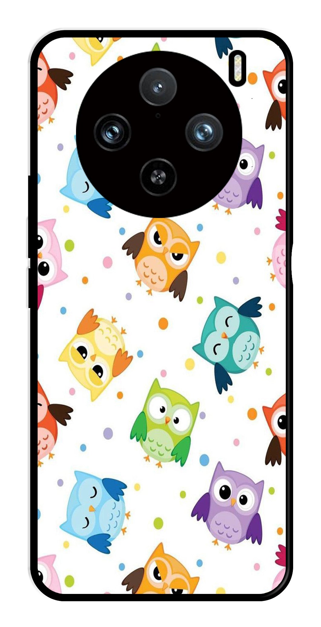 Owls Pattern Metal Mobile Case for Vivo X100 Pro 5G   (Design No -20)