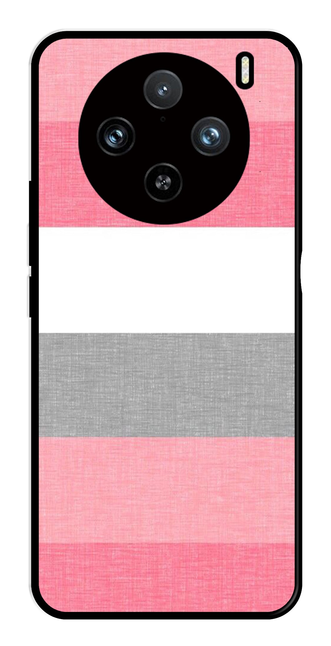 Pink Pattern Metal Mobile Case for Vivo X100 Pro 5G   (Design No -23)