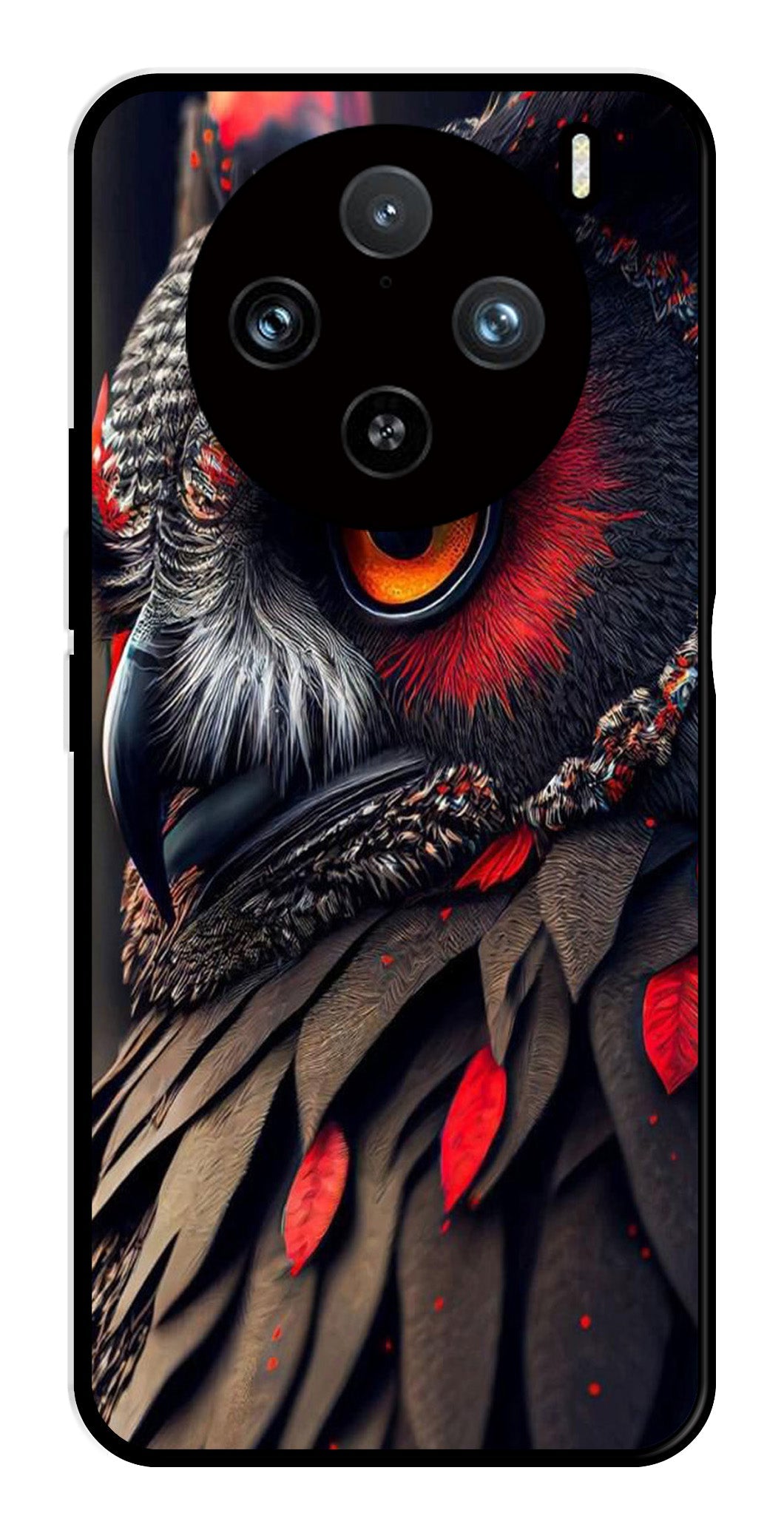 Owl Design Metal Mobile Case for Vivo X100 Pro 5G   (Design No -26)
