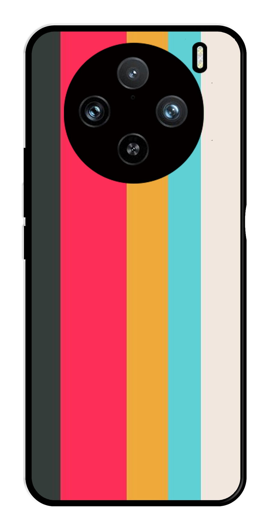 Muted Rainbow Metal Mobile Case for Vivo X100 Pro 5G   (Design No -31)