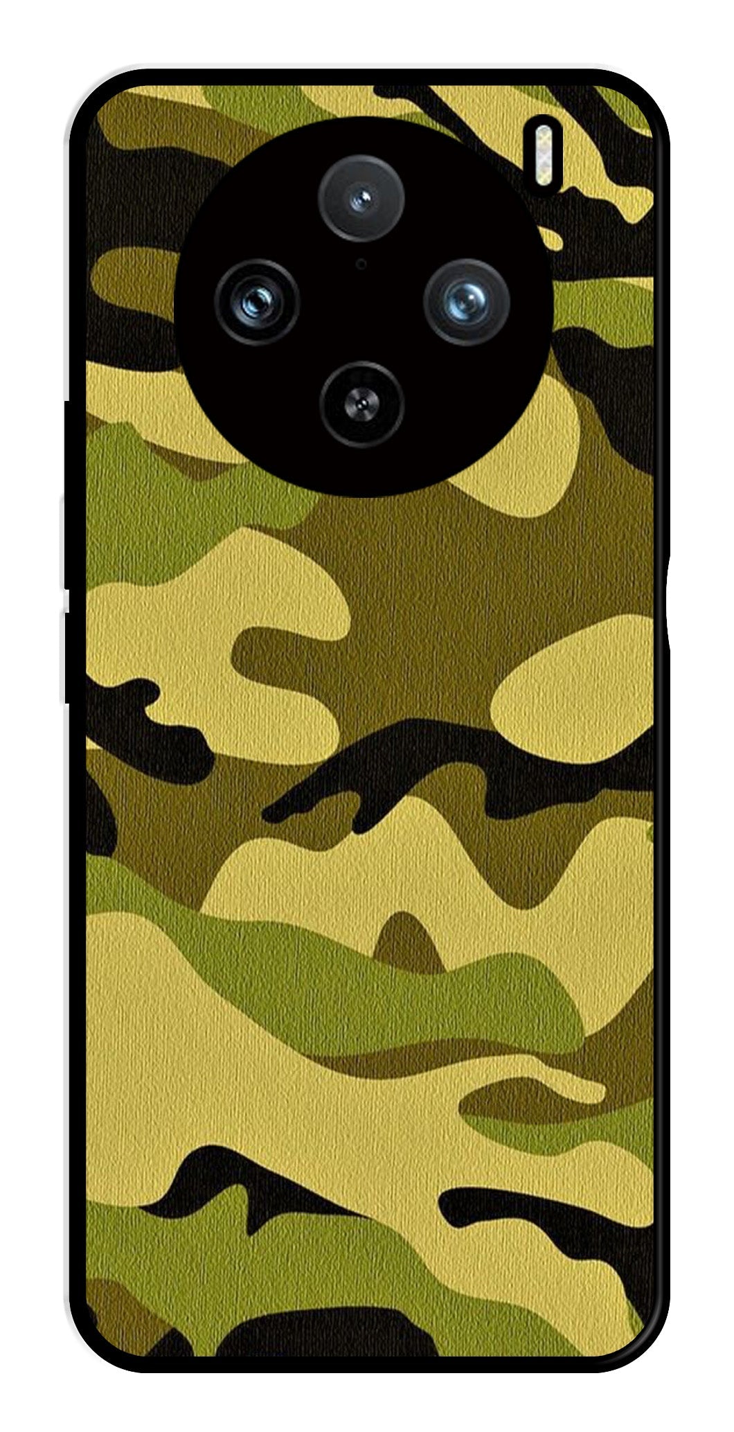 Army Pattern Metal Mobile Case for Vivo X100 Pro 5G   (Design No -35)