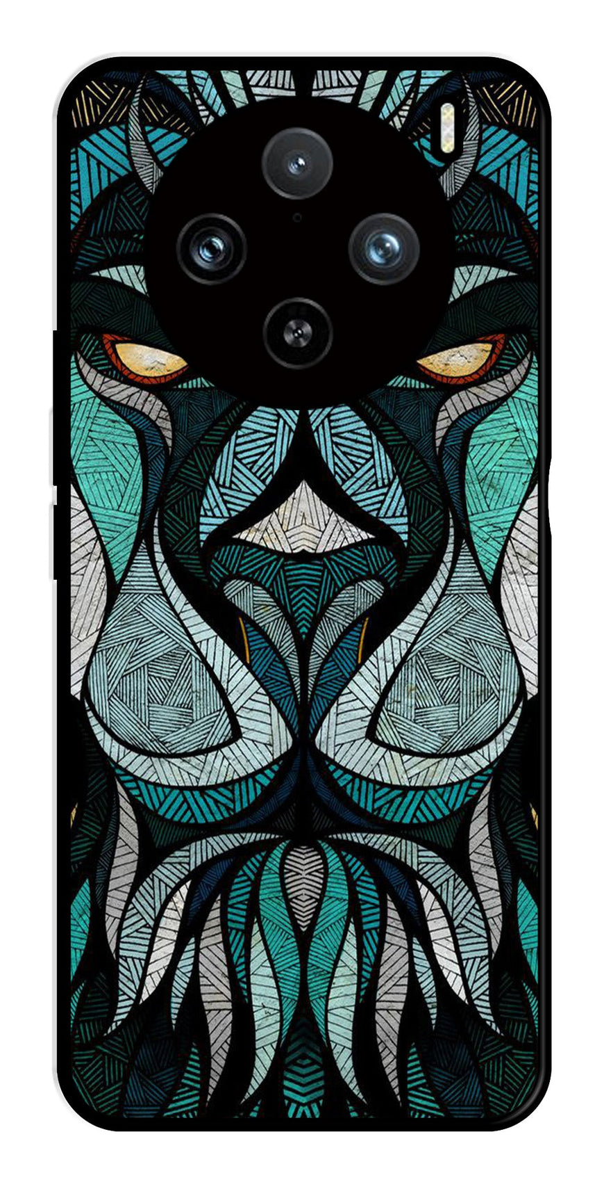 Lion Pattern Metal Mobile Case for Vivo X100 Pro 5G   (Design No -40)
