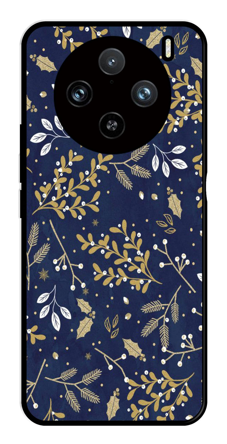Floral Pattern  Metal Mobile Case for Vivo X100 Pro 5G   (Design No -52)
