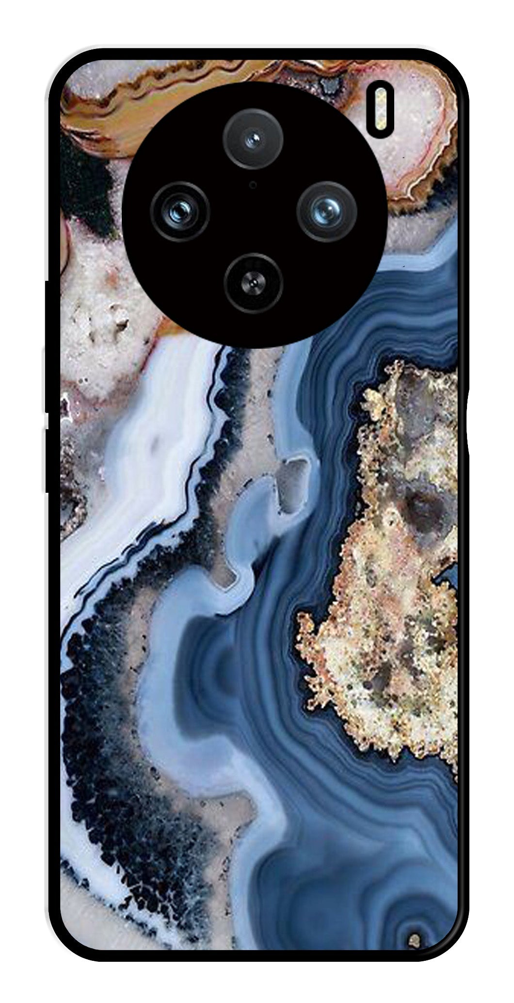 Marble Design Metal Mobile Case for Vivo X100 Pro 5G   (Design No -53)