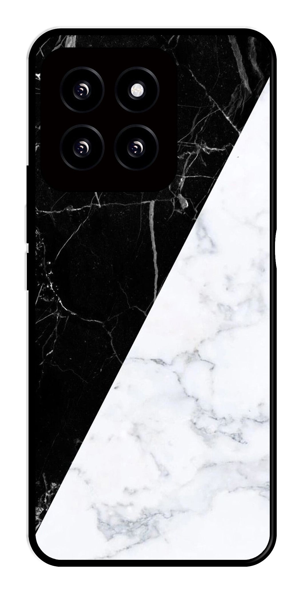 Black White Marble Design Metal Mobile Case for Xiaomi 14 5G   (Design No -09)
