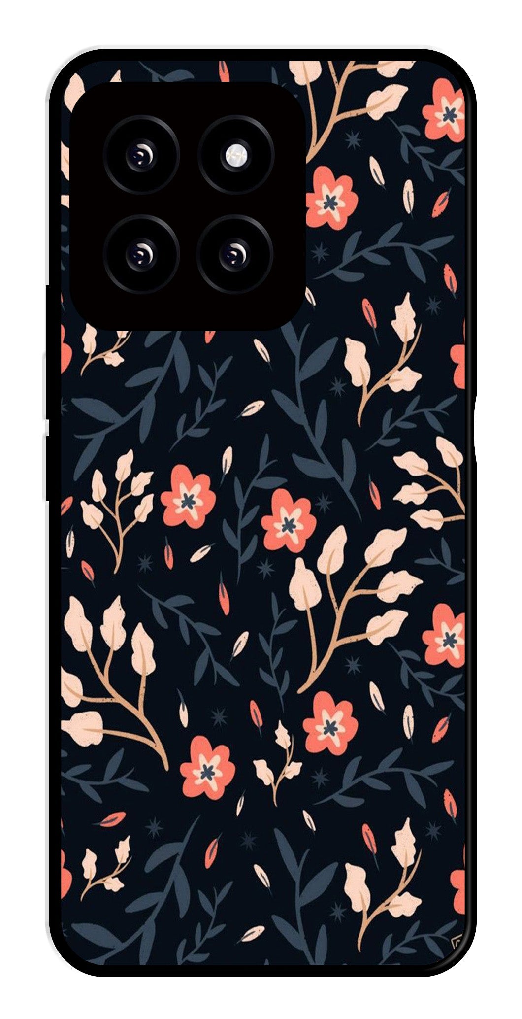 Floral Pattern Metal Mobile Case for Xiaomi 14 5G   (Design No -10)