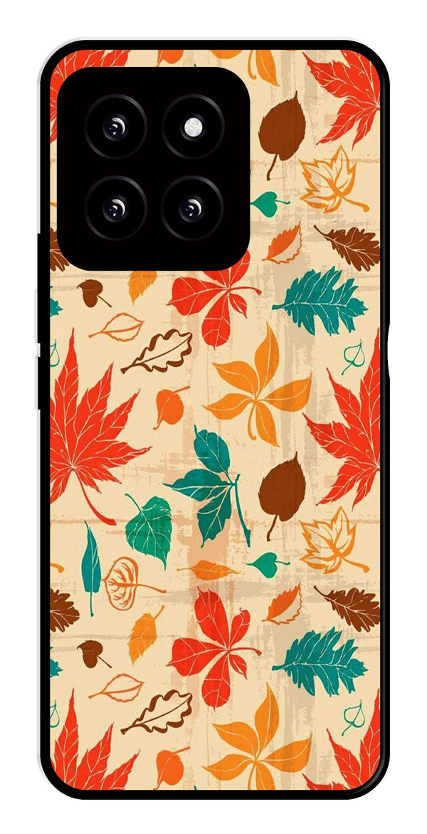 Leafs Design Metal Mobile Case for Xiaomi 14 5G   (Design No -14)