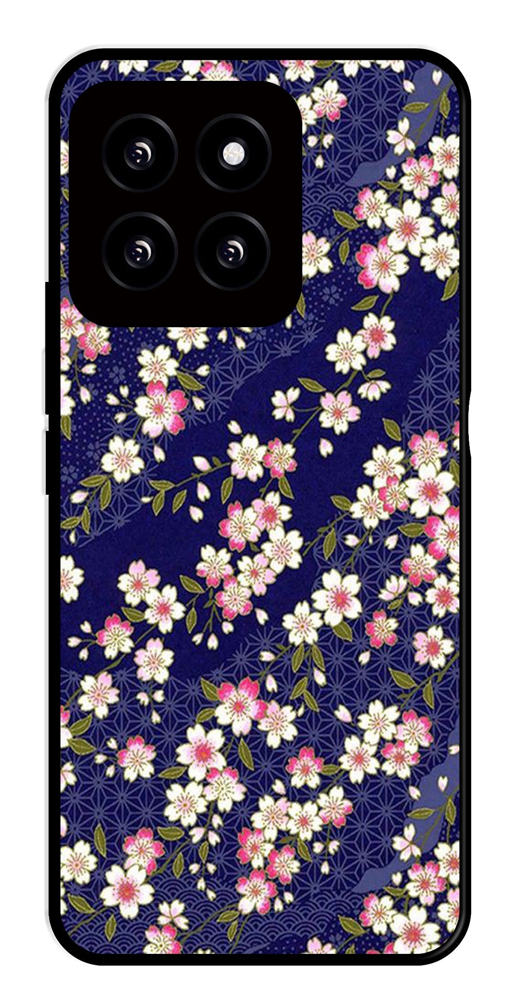 Flower Design Metal Mobile Case for Xiaomi 14 5G   (Design No -25)