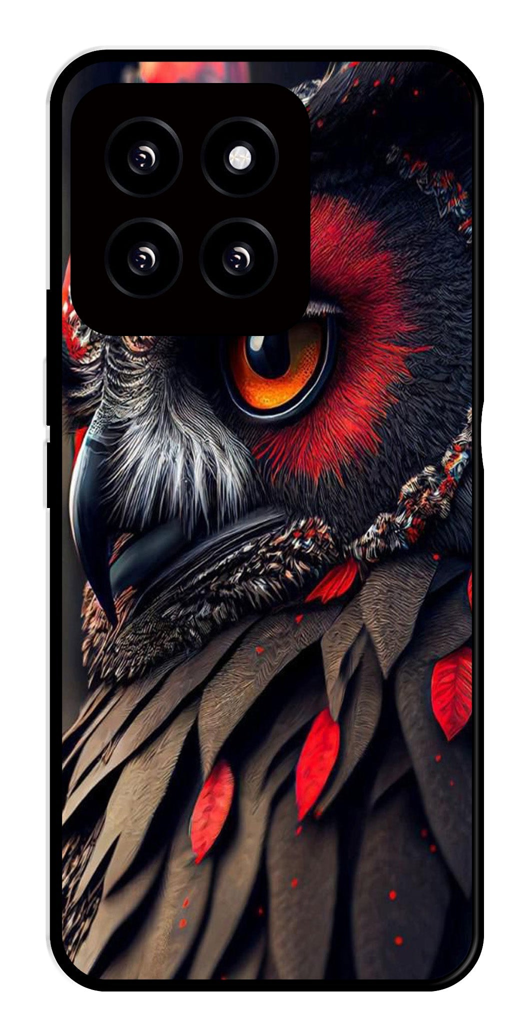 Owl Design Metal Mobile Case for Xiaomi 14 5G   (Design No -26)