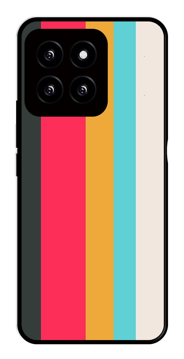 Muted Rainbow Metal Mobile Case for Xiaomi 14 5G   (Design No -31)