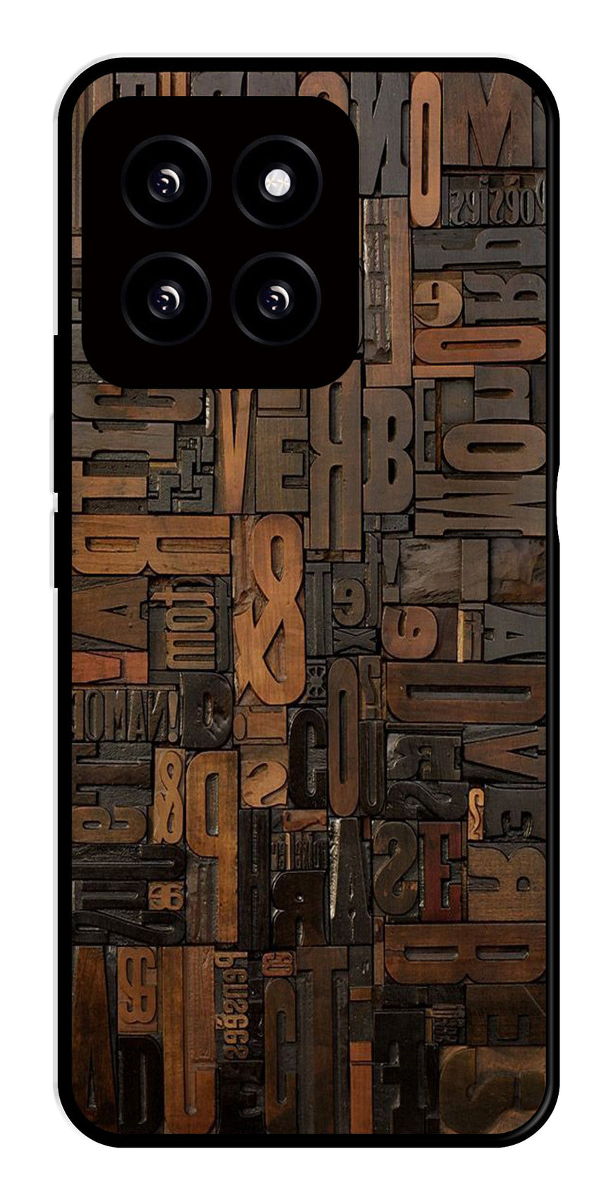 Alphabets Metal Mobile Case for Xiaomi 14 5G   (Design No -32)
