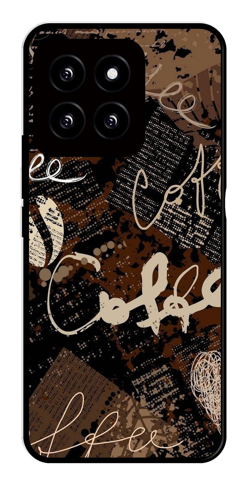 Coffee Pattern Metal Mobile Case for Xiaomi 14 5G   (Design No -37)