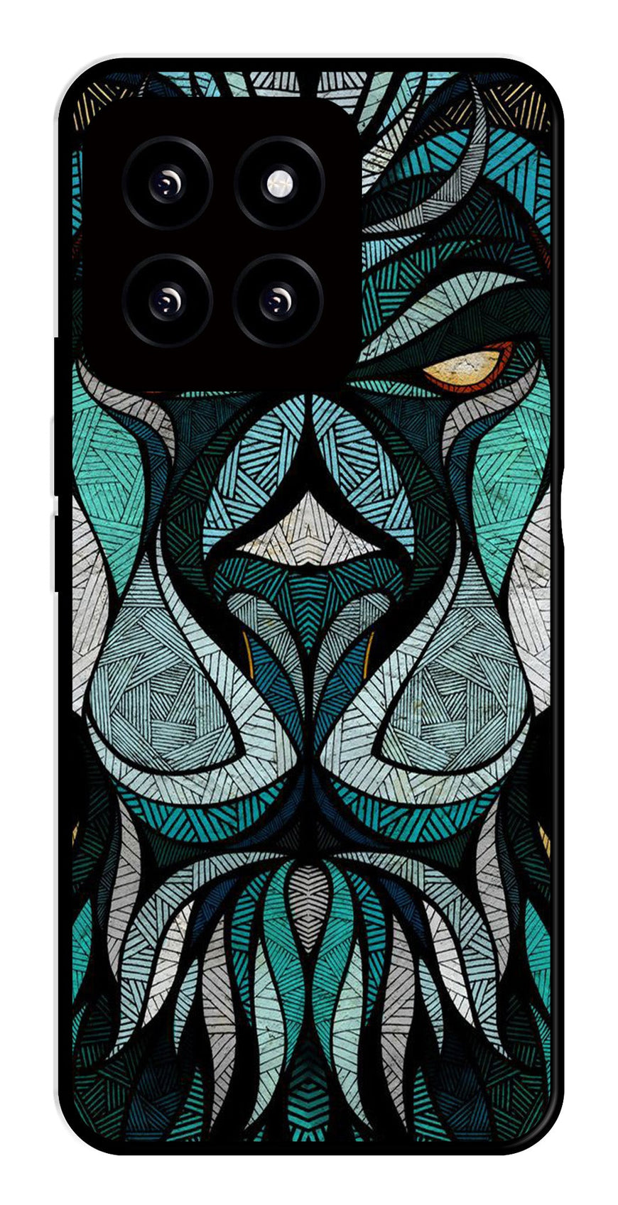 Lion Pattern Metal Mobile Case for Xiaomi 14 5G   (Design No -40)