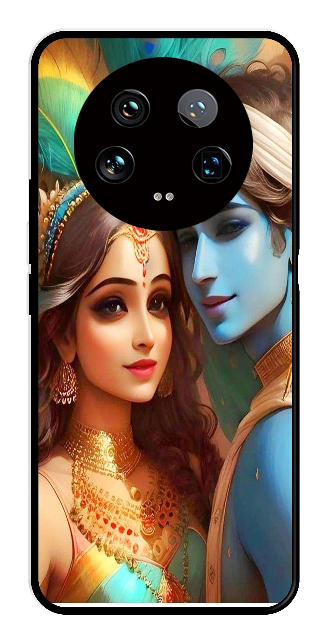 Lord Radha Krishna Metal Mobile Case for Xiaomi 14 Ultra 5G   (Design No -01)