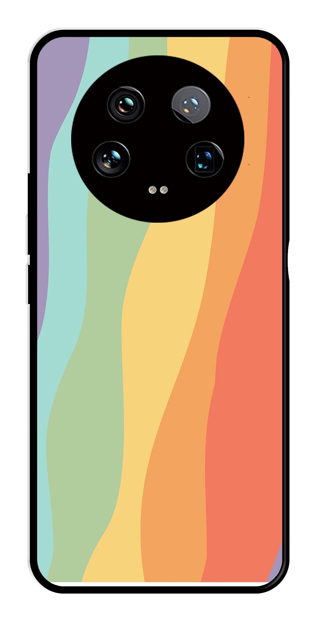 Muted Rainbow Metal Mobile Case for Xiaomi 14 Ultra 5G   (Design No -02)