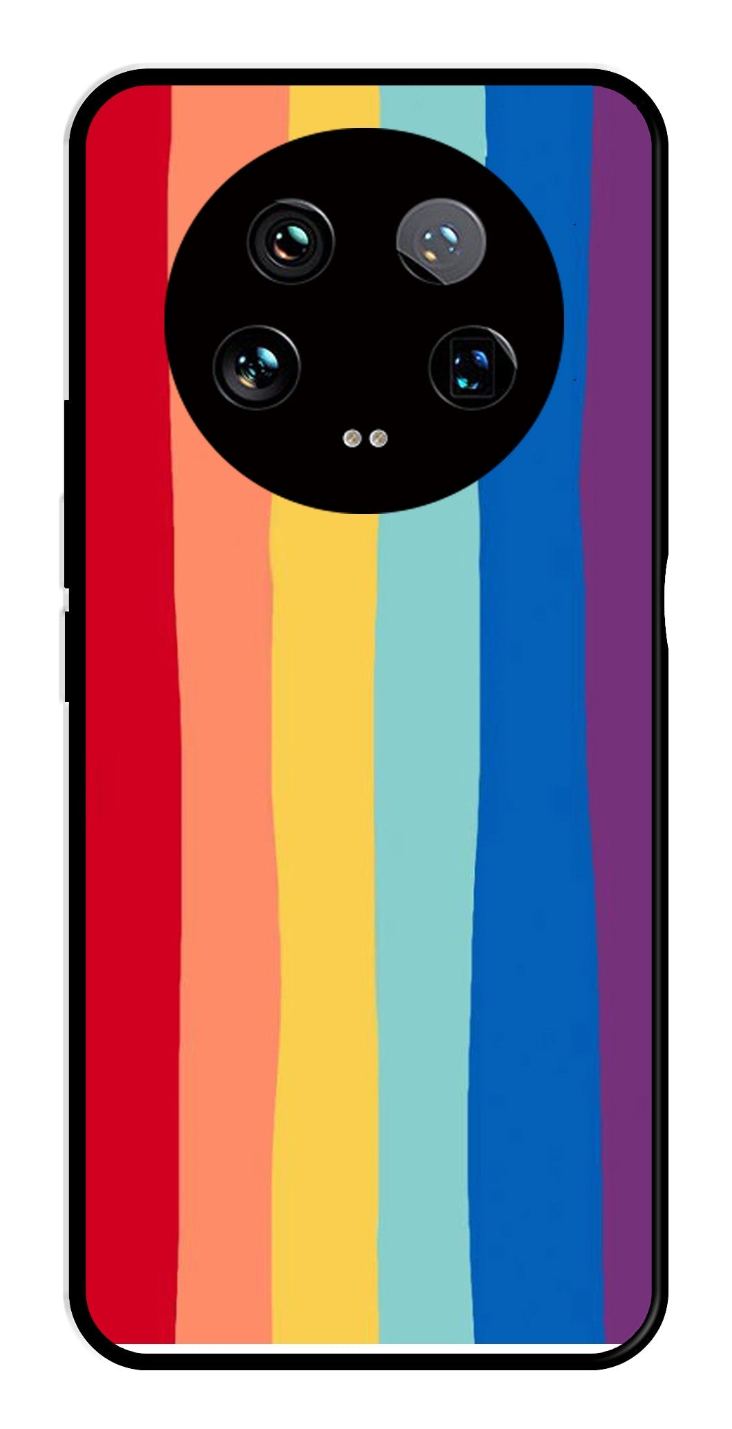 Rainbow MultiColor Metal Mobile Case for Xiaomi 14 Ultra 5G   (Design No -03)