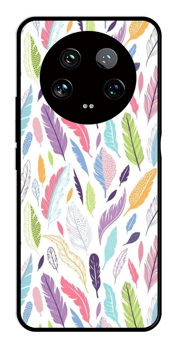 Colorful Feathers Metal Mobile Case for Xiaomi 14 Ultra 5G   (Design No -06)