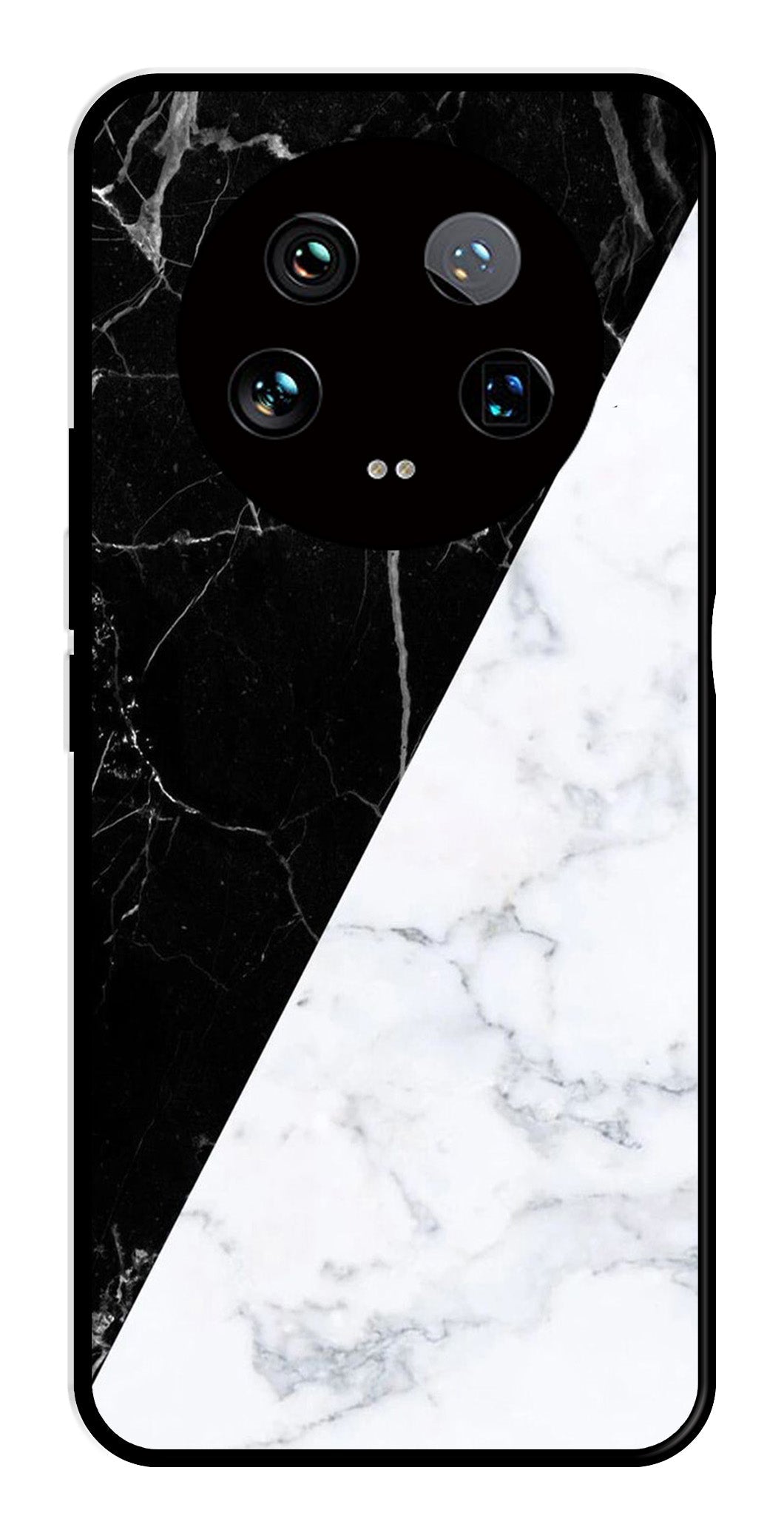 Black White Marble Design Metal Mobile Case for Xiaomi 14 Ultra 5G   (Design No -09)