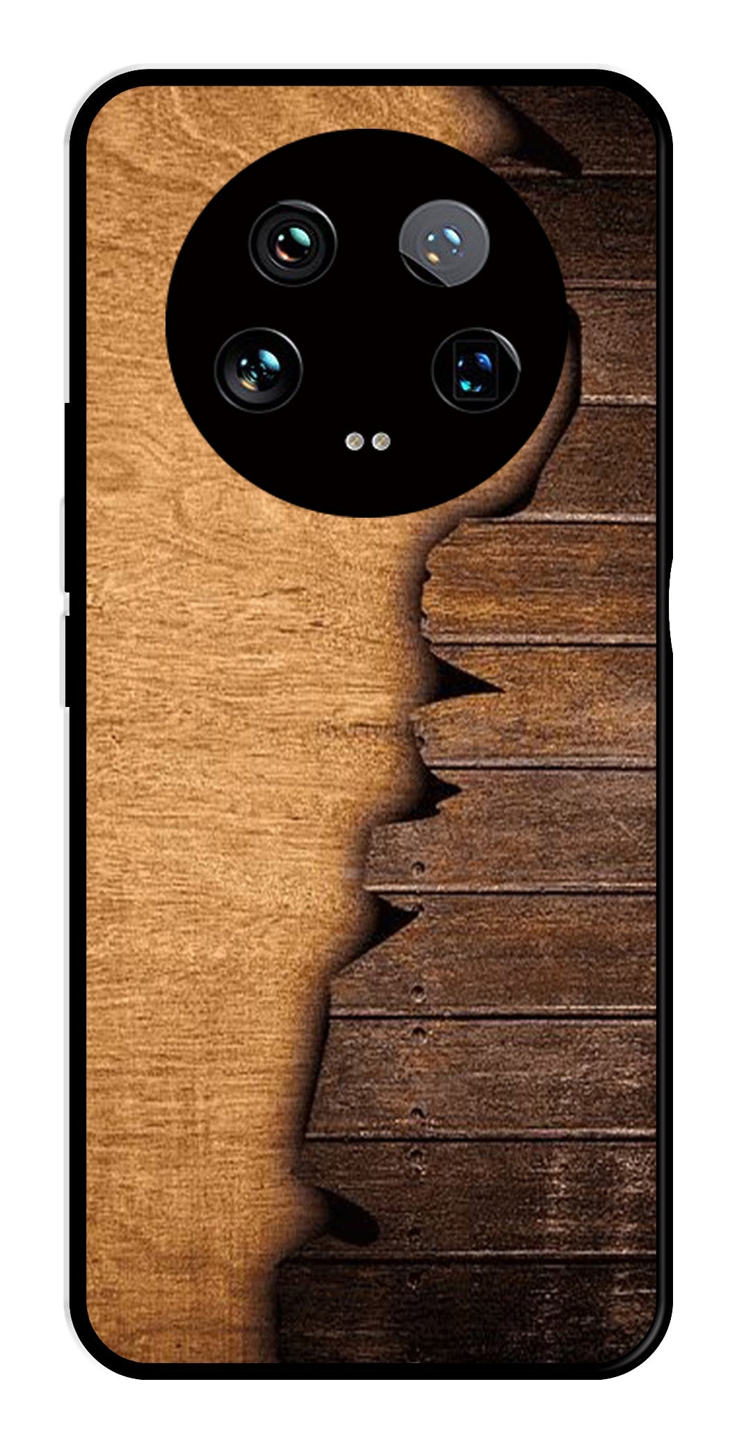 Wooden Design Metal Mobile Case for Xiaomi 14 Ultra 5G   (Design No -13)