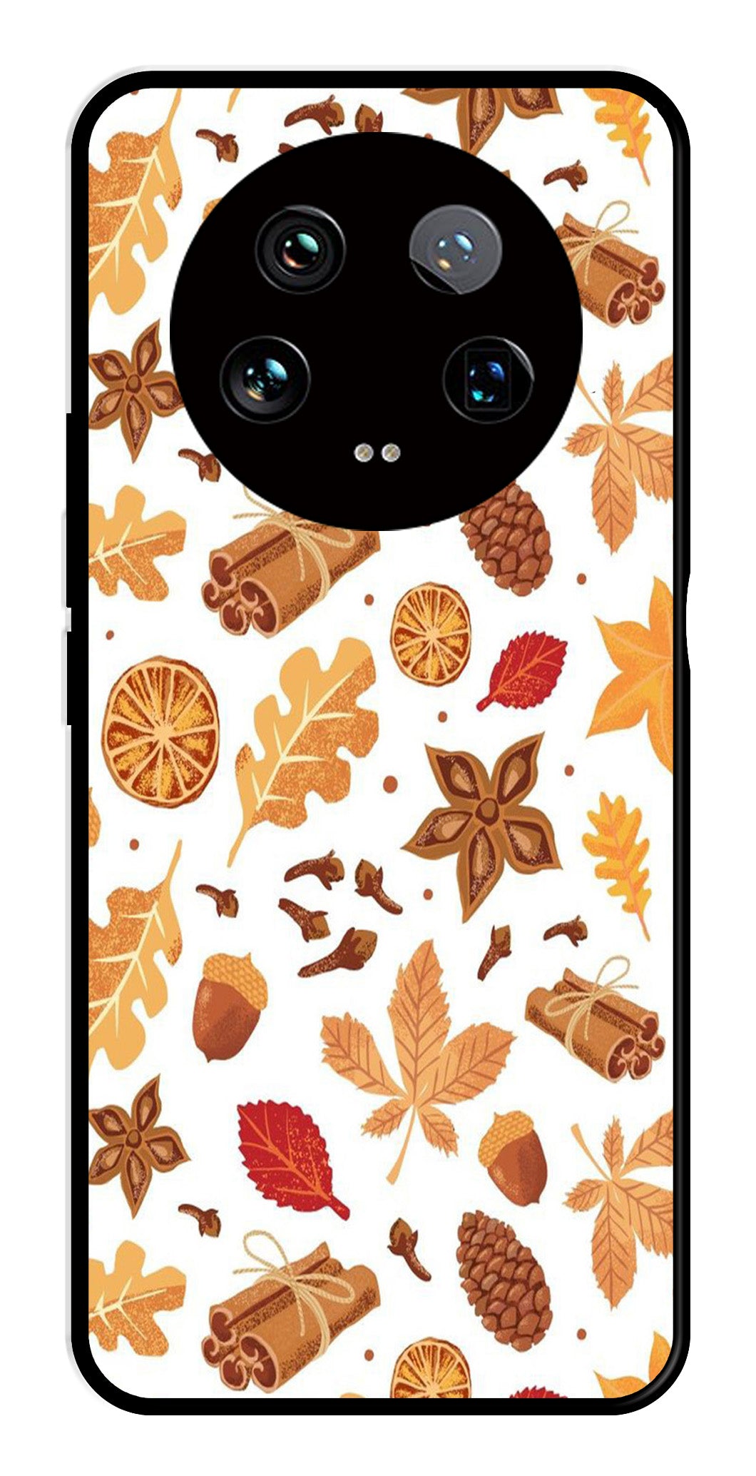 Autumn Leaf Metal Mobile Case for Xiaomi 14 Ultra 5G   (Design No -19)