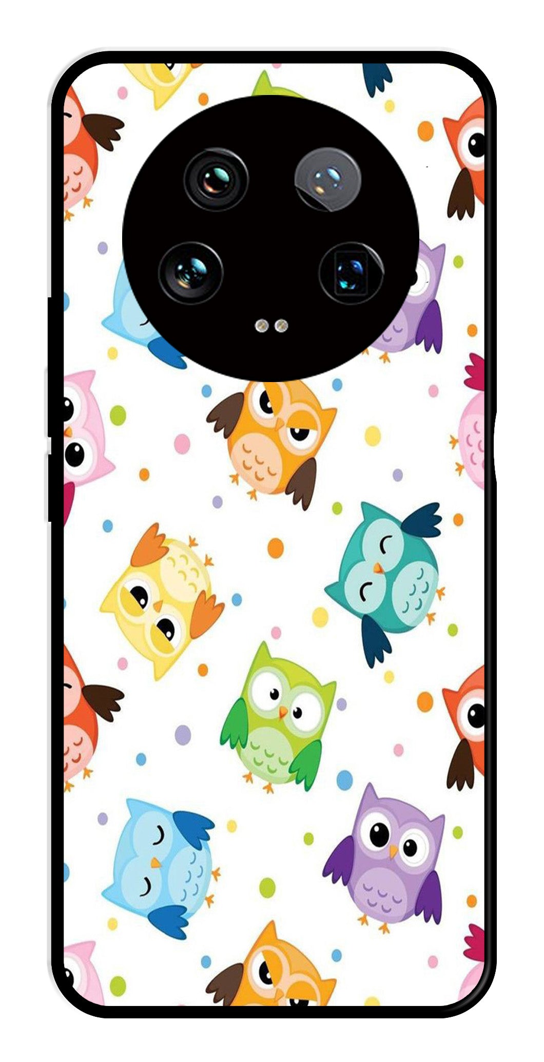 Owls Pattern Metal Mobile Case for Xiaomi 14 Ultra 5G   (Design No -20)