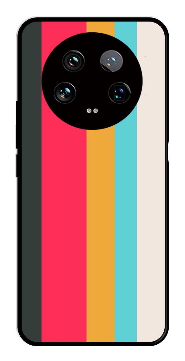 Muted Rainbow Metal Mobile Case for Xiaomi 14 Ultra 5G   (Design No -31)