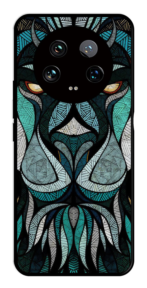 Lion Pattern Metal Mobile Case for Xiaomi 14 Ultra 5G   (Design No -40)