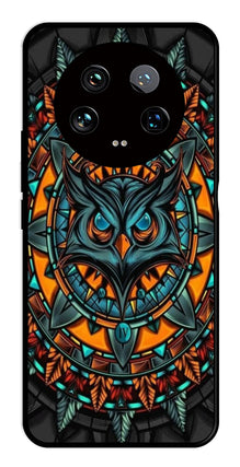 Owl Pattern Metal Mobile Case for Xiaomi 14 Ultra 5G