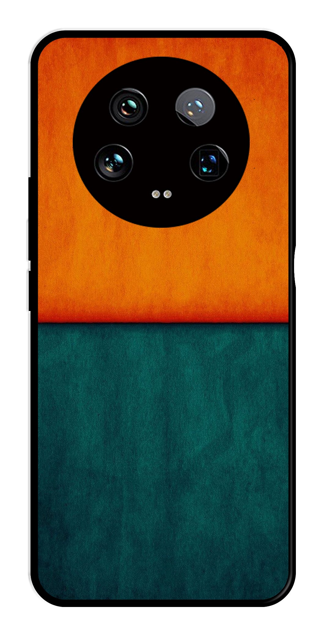 Orange Green Pattern Metal Mobile Case for Xiaomi 14 Ultra 5G   (Design No -45)