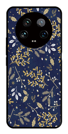 Floral Pattern  Metal Mobile Case for Xiaomi 14 Ultra 5G