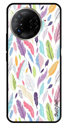 Colorful Feathers Metal Mobile Case for Tecno Camon 30 Pro 5G