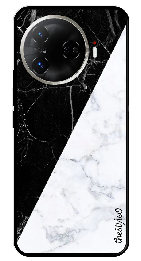 Black White Marble Design Metal Mobile Case for Tecno Camon 30 Pro 5G (Design No -09)