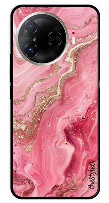 Pink Marble Metal Mobile Case for Tecno Camon 30 Pro 5G