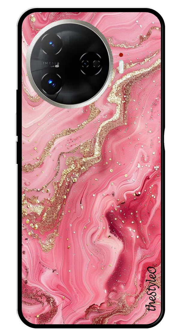 Pink Marble Metal Mobile Case for Tecno Camon 30 Pro 5G (Design No -66)