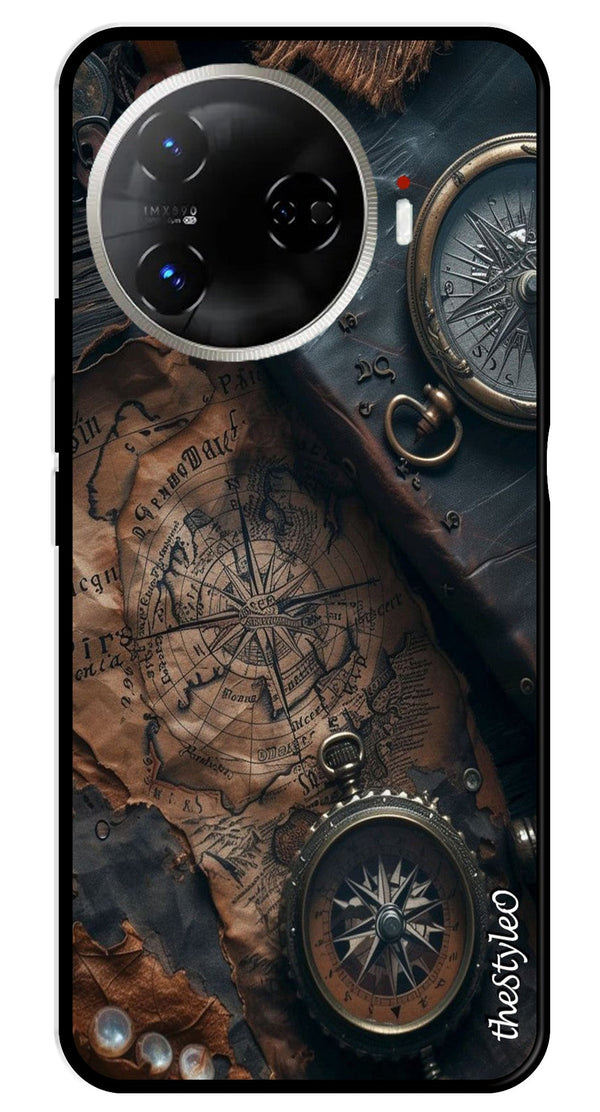 Vintage Compass Metal Mobile Case for Tecno Camon 30 Pro 5G (Design No -90)