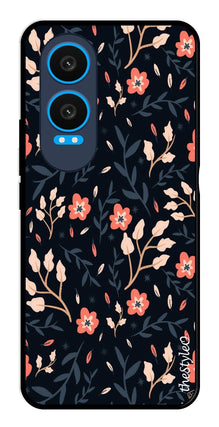 Floral Pattern Metal Mobile Case for OnePlus Nord CE4 Lite