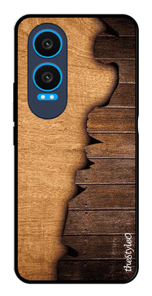 Wooden Design Metal Mobile Case for OnePlus Nord CE4 Lite