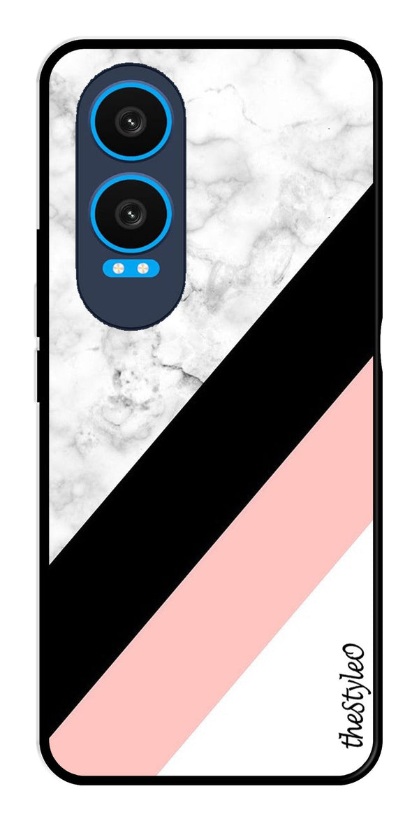Pink Pattern Metal Mobile Case for OnePlus Nord CE4 Lite (Design No -23)