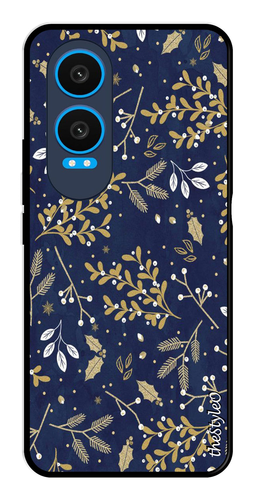 Leaves Design Metal Mobile Case for OnePlus Nord CE4 Lite (Design No -51)