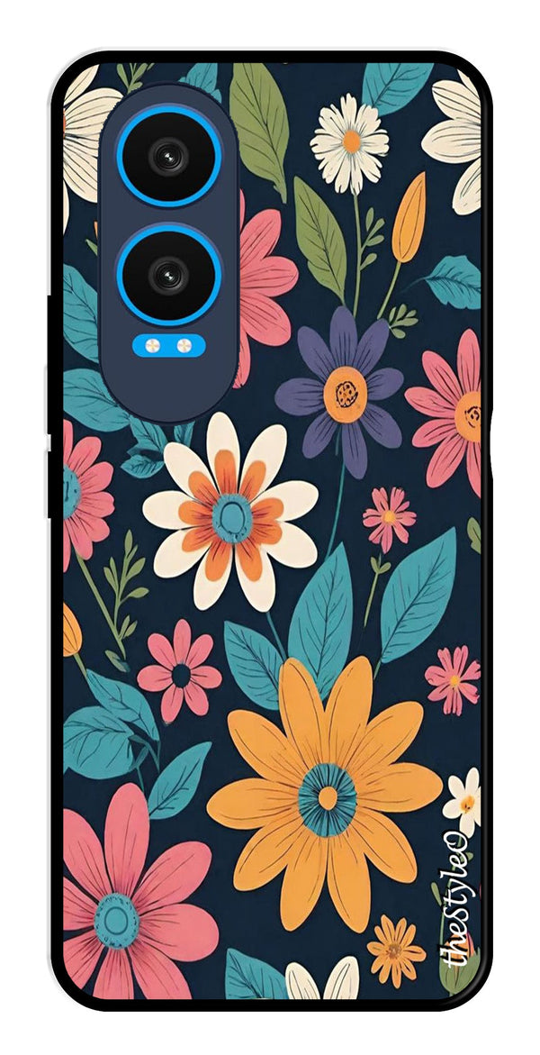 Colorful Abstract Metal Mobile Case for OnePlus Nord CE4 Lite (Design No -76)