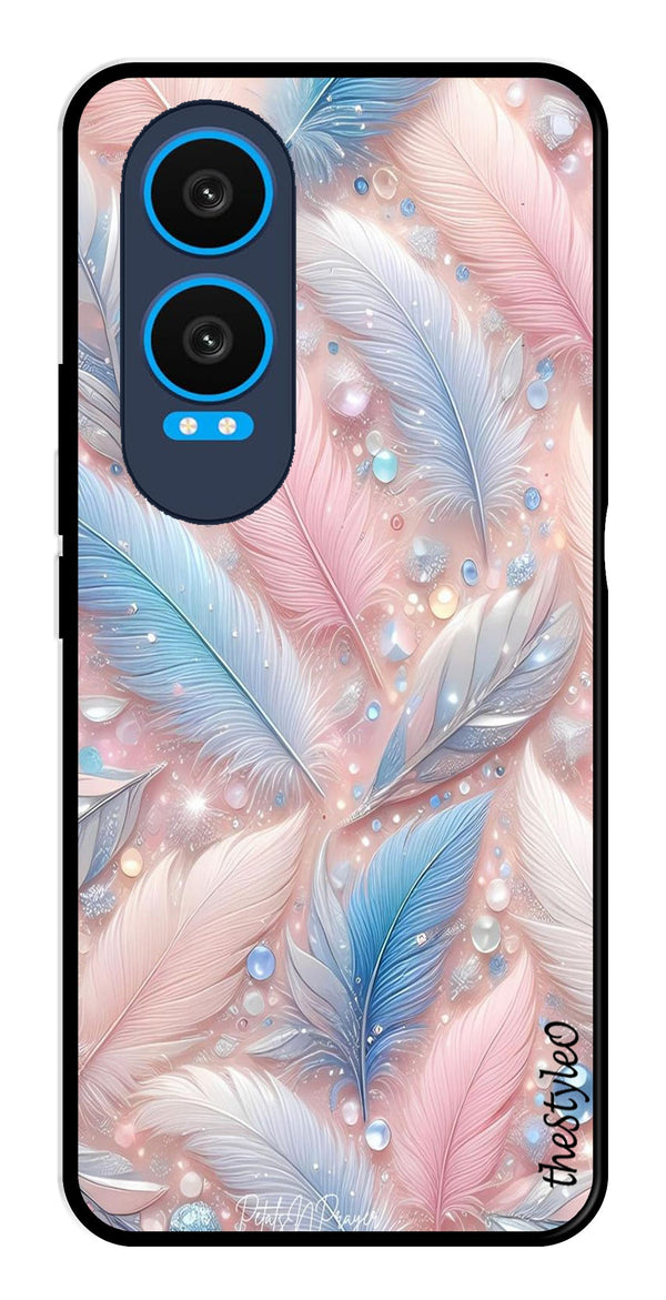 Feather Design Metal Mobile Case for OnePlus Nord CE4 Lite (Design No -85)
