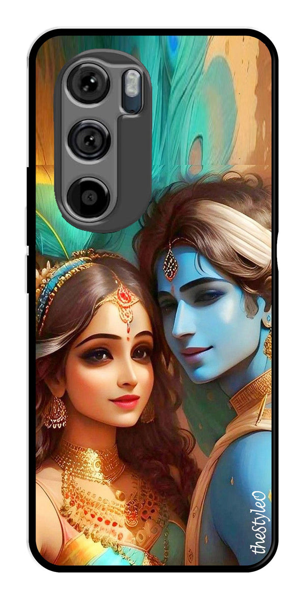 Lord Radha Krishna Metal Mobile Case for Moto Edge 30 (Design No -01)
