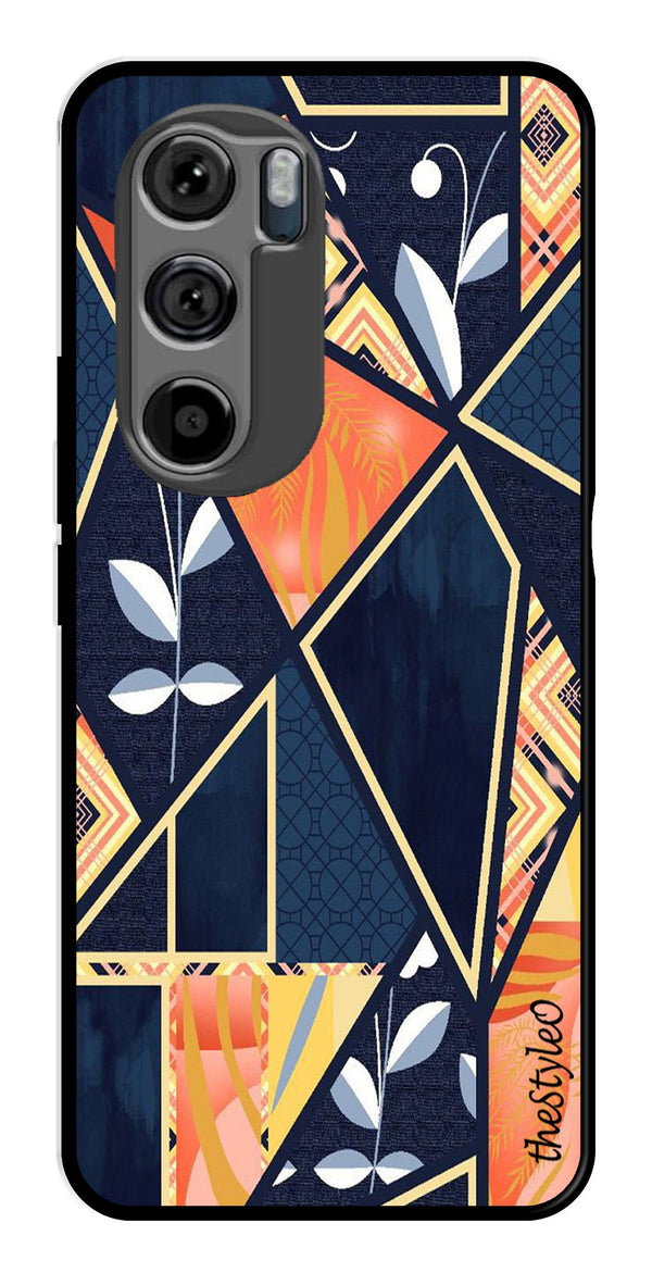 Marble Design Metal Mobile Case for Moto Edge 30 (Design No -07)