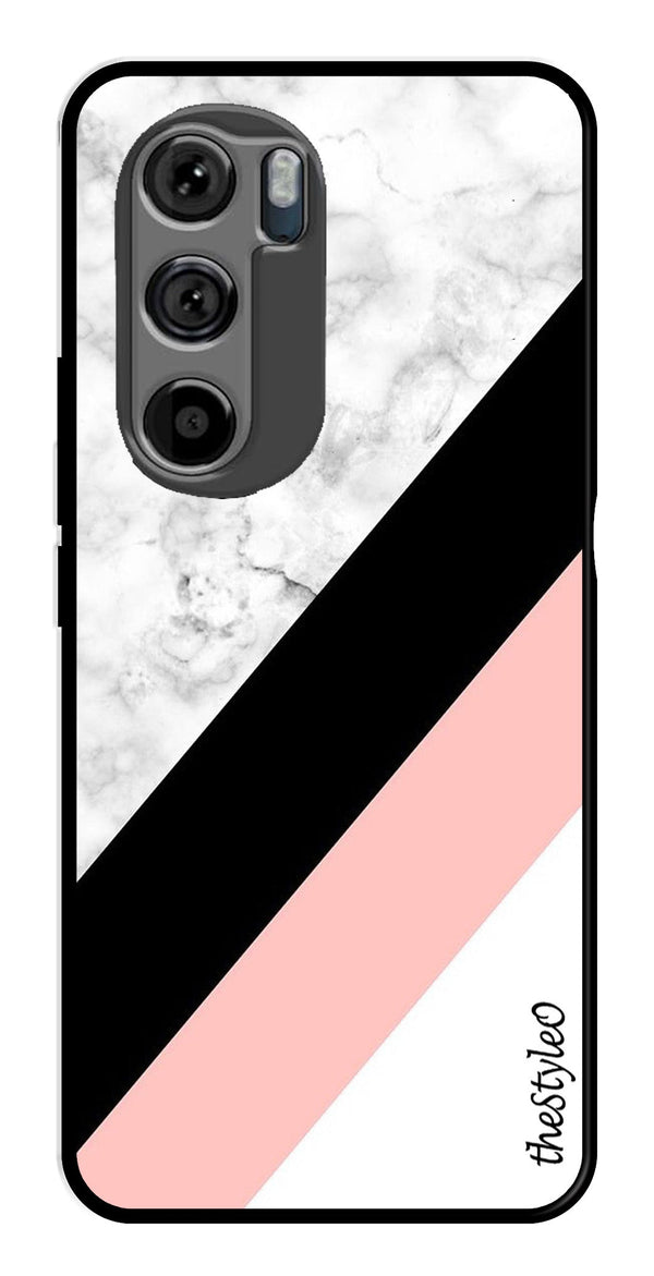 Pink Pattern Metal Mobile Case for Moto Edge 30 (Design No -23)