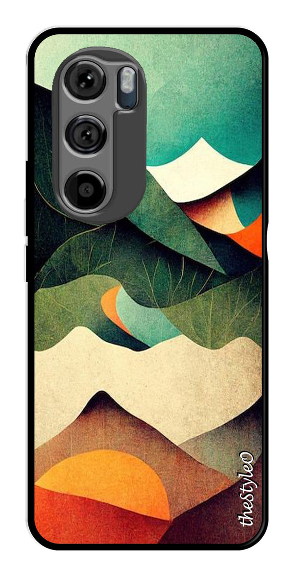 Owl Pattern Metal Mobile Case for Moto Edge 30 (Design No -42)